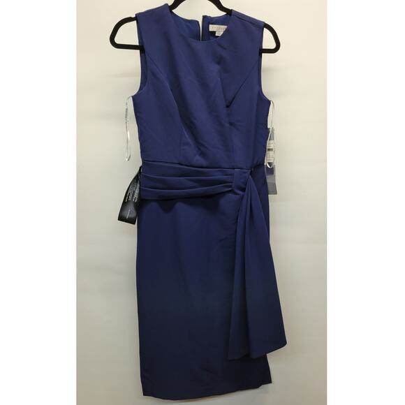 Kay Unger Raven Stretch Crepe Midi-Dress Size 4 New - Picture 9 of 12